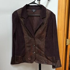 Vintage Elementz Chocolate Brown Snakeskin Women's Blazer